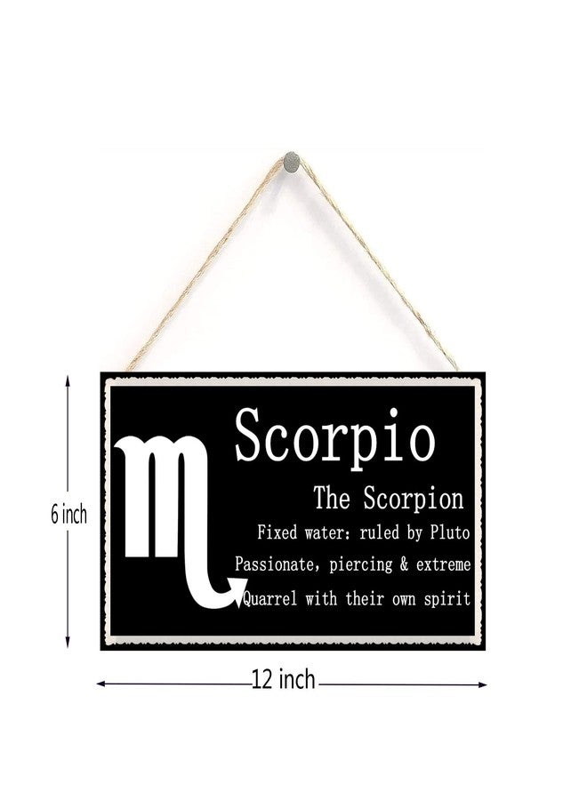 Henntile Scorpio The Scorpion - Beautiful Spiritual Gift Astrology Sign of The Zodiac Plaque 6 inch by 12 inch Hanging Sign, Decorative Wood Sign Home Decor,Wall Art - Image 2